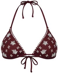 Twinset - Embroidered Triangle-Shape Bikini Top - Lyst