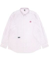 Aape By A Bathing Ape - Gestreiftes Hemd Mit Patch - Lyst