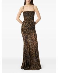 Blumarine - Leopard-Print Ruched Gown - Lyst
