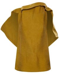 Magda Butrym - Ruffled-Trim Tie-Fastening Top - Lyst