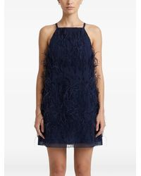 Pinko - Feather-Trim Sequin-Embellished Dress - Lyst