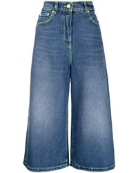 MSGM - Jeans crop a gamba ampia - Lyst