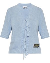 Ganni - Cardigan With Ties - Lyst