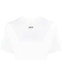 Off-White c/o Virgil Abloh - Cropped T-Shirt With Logo - Lyst