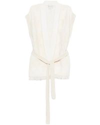 forte_forte - Belt Fringed Jacket - Lyst
