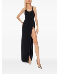 David Koma - Side-Slit Leather Tubes Maxi Dress - Lyst
