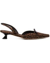 3Juin - Leopard-Print Bow-Detail Pumps - Lyst