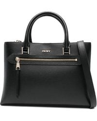 DKNY - Small Logo-Plaque Tote Bag - Lyst