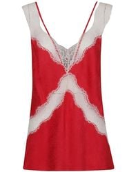 Pinko - Spotted Lingerie Top With Lace - Lyst