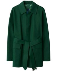 Burberry - Manteau en coton à simple boutonnage - Lyst