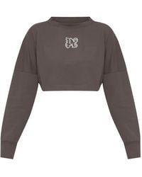 Palm Angels - Cropped-Sweatshirt mit Logo-Print - Lyst