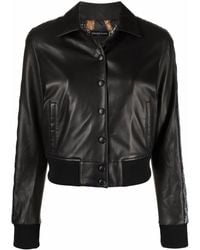 Philipp Plein - Crystal-embellished Leather Jacket - Lyst