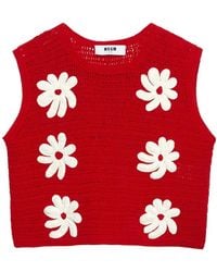MSGM - Crochet-Knit Top - Lyst