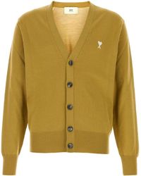 Ami Paris - Merinocardigan Mit Ami De Coeur-Stickerei - Lyst