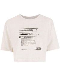 Osklen Redesign Waste Eco-print Cropped T-shirt - Natural