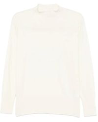 SERGIO MORETTI FIRENZE - Mock-Neck Ribbed-Trim Sweater - Lyst