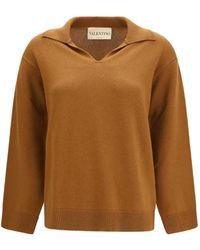 Valentino Garavani - Pull En Cachemire À Col Polo - Lyst