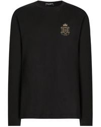Dolce & Gabbana - Logo-Patch Long-Sleeve T-Shirt - Lyst