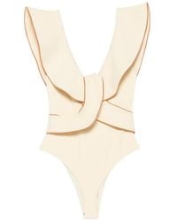Johanna Ortiz - Beaches Crinkle Ruffled-Detail Swimsuit - Lyst