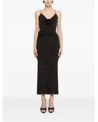 Nissa - Floral-Appliqué Spaghetti-Strap Midi Dress - Lyst
