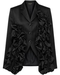 Comme des Garçons - Blazer En Satin À Volants - Lyst