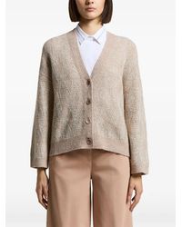 Peserico - Sequin-Embellished Cable-Knit Cardigan - Lyst