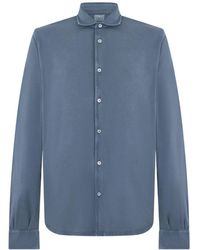 Fedeli - Classic-Collar Long-Sleeve Shirt - Lyst