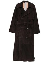 S.W.O.R.D - Suede Double-Breasted Coat - Lyst