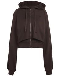 adidas - Cropped Layered-Effect Hoodie - Lyst
