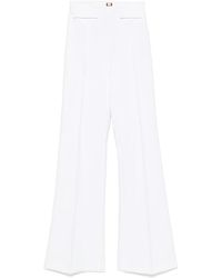 Elisabetta Franchi - High-Waisted Flared Pants With Accent - Lyst