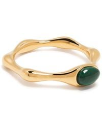 Missoma - Malachite-embellished Organic Band Ring - Lyst