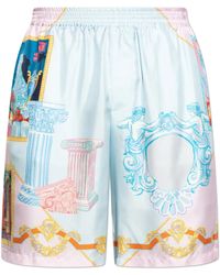 Versace - Shorts Aus Seide - Lyst