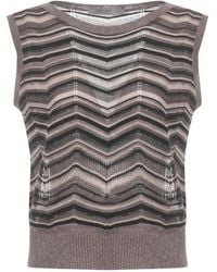 D.exterior - Chevron-Knit Sleeveless Sweater - Lyst