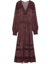Twinset - Abito Lungo Con Scollo A V - Lyst
