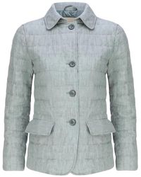 Herno - Veste Matelassée En Lin - Lyst