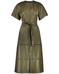 Yves Salomon - Midikleid Mit Gürtel - Lyst