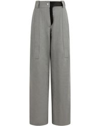 Ferragamo - Canvas Palazzo Trousers - Lyst
