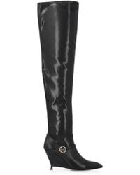 Pinko - Love Birds Over-The-Knee Leather Boots - Lyst
