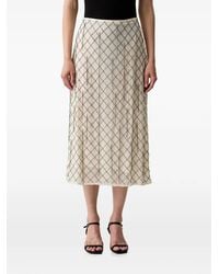 INTROPIA - Renée Bead-Embellished Diamond-Pattern Midi Skirt - Lyst