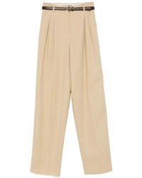 Max Mara - Divo Pleated Belt Trousers - Lyst