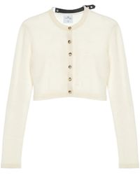 Courreges - Cropped Fine-Knit Cardigan - Lyst