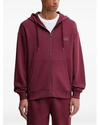 HUGO - Logo-Patch Zip-Up Hoodie - Lyst
