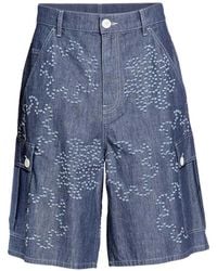 Marni - Embroidered Denim Shorts - Lyst