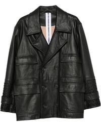 S.W.O.R.D - Bead-Embellished Double-Breasted Coat - Lyst
