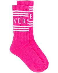 Versace - Logo-print Ankle Socks - Lyst