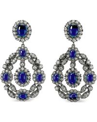 Anabela Chan - 18Kt Treasure Diamond And Sapphire Earrings - Lyst