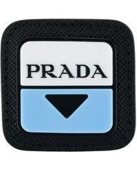 Prada Pin mit Logo-Patch - Schwarz