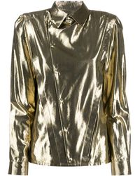 Saint Laurent Chemise à boutonnière décalée - Métallisé