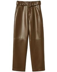 Twinset - Faux-Leather Trousers With Belt - Lyst
