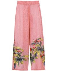 Amir Slama - Floral-Print Silk Palazzo Pants - Lyst